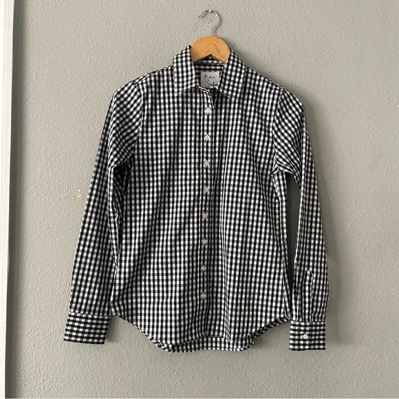 The Shirt by Rochelle Behrens Black and White Gingham Button Down - Picture 9 of 10
